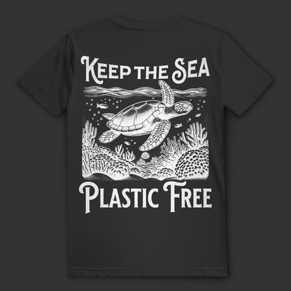 Ocean T-Shirt „Keep the Sea Plastic Free“ – nachhaltiges Statement Shirt mit Schildkröte