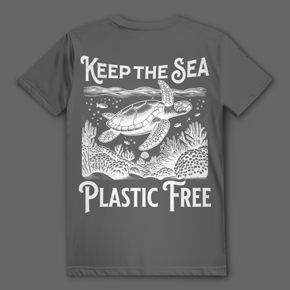 Ocean T-Shirt „Keep the Sea Plastic Free“ – nachhaltiges Statement Shirt mit Schildkröte