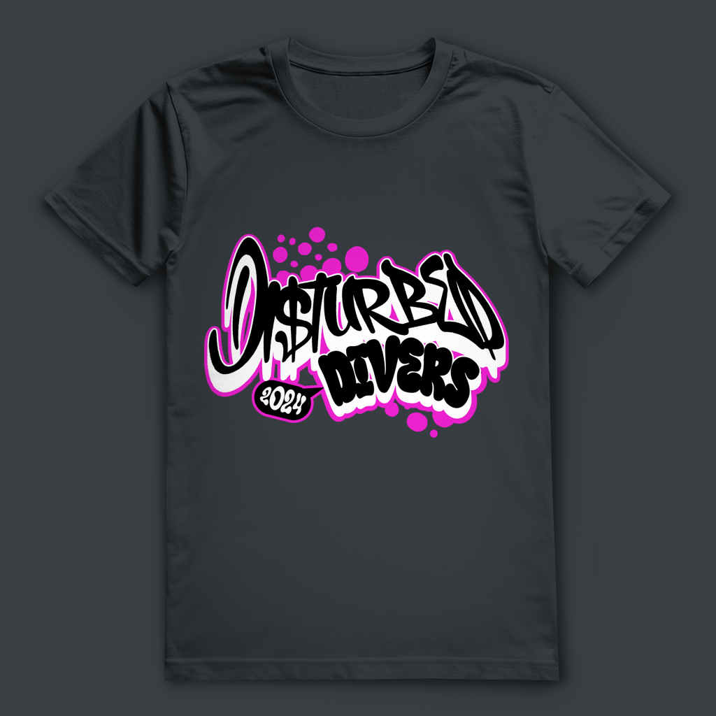 Disturbed Divers 2024 T-Shirt – Graffiti Taucher Shirt für Scuba Diver und Dive Crew