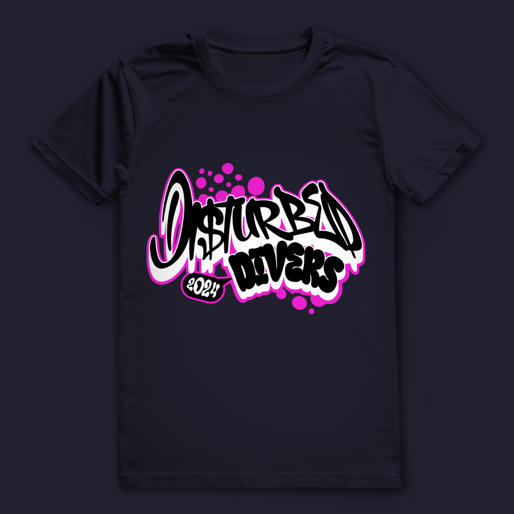 Disturbed Divers 2024 T-Shirt – Graffiti Taucher Shirt für Scuba Diver und Dive Crew