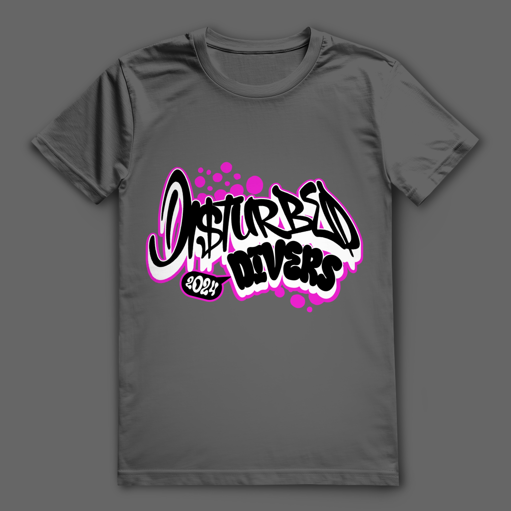 Disturbed Divers 2024 T-Shirt – Graffiti Taucher Shirt für Scuba Diver und Dive Crew