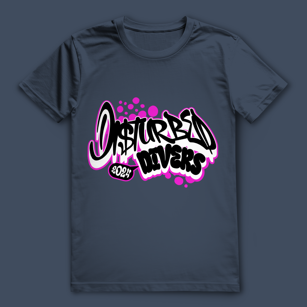 Disturbed Divers 2024 T-Shirt – Graffiti Taucher Shirt für Scuba Diver und Dive Crew