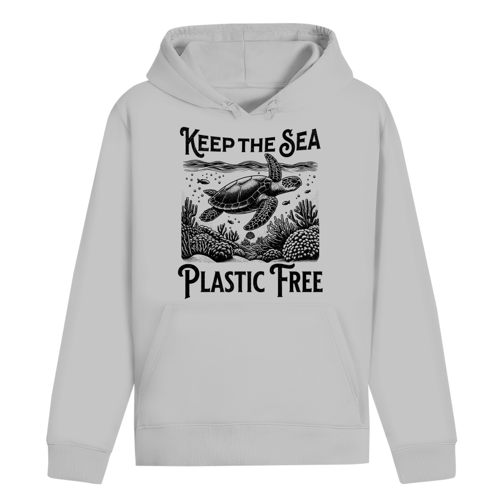 Keep the Sea Plastic Free Hoodie – nachhaltiger Ocean Hoodie mit Schildkröten Motiv