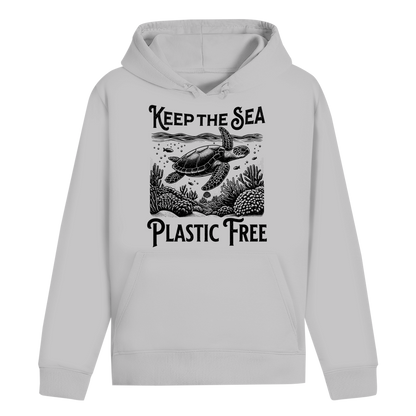 Keep the Sea Plastic Free Hoodie – nachhaltiger Ocean Hoodie mit Schildkröten Motiv