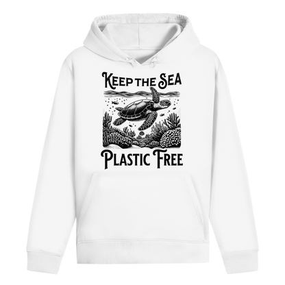 Keep the Sea Plastic Free Hoodie – nachhaltiger Ocean Hoodie mit Schildkröten Motiv