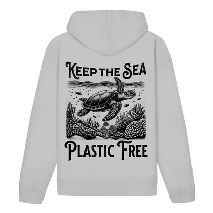 Keep the Sea Plastic Free Hoodie – nachhaltiger Ocean Hoodie mit Schildkröten Motiv