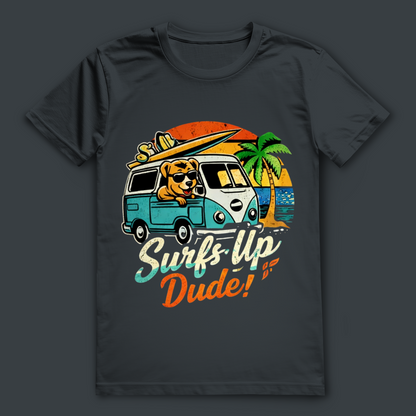 Surf’s Up Dude! T-Shirt – nachhaltiges Surfshirt aus Bio-Baumwolle
