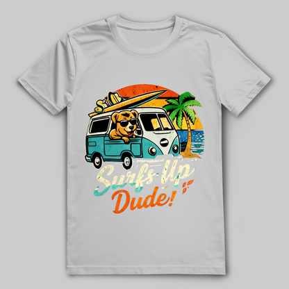 Surf’s Up Dude! T-Shirt – nachhaltiges Surfshirt aus Bio-Baumwolle