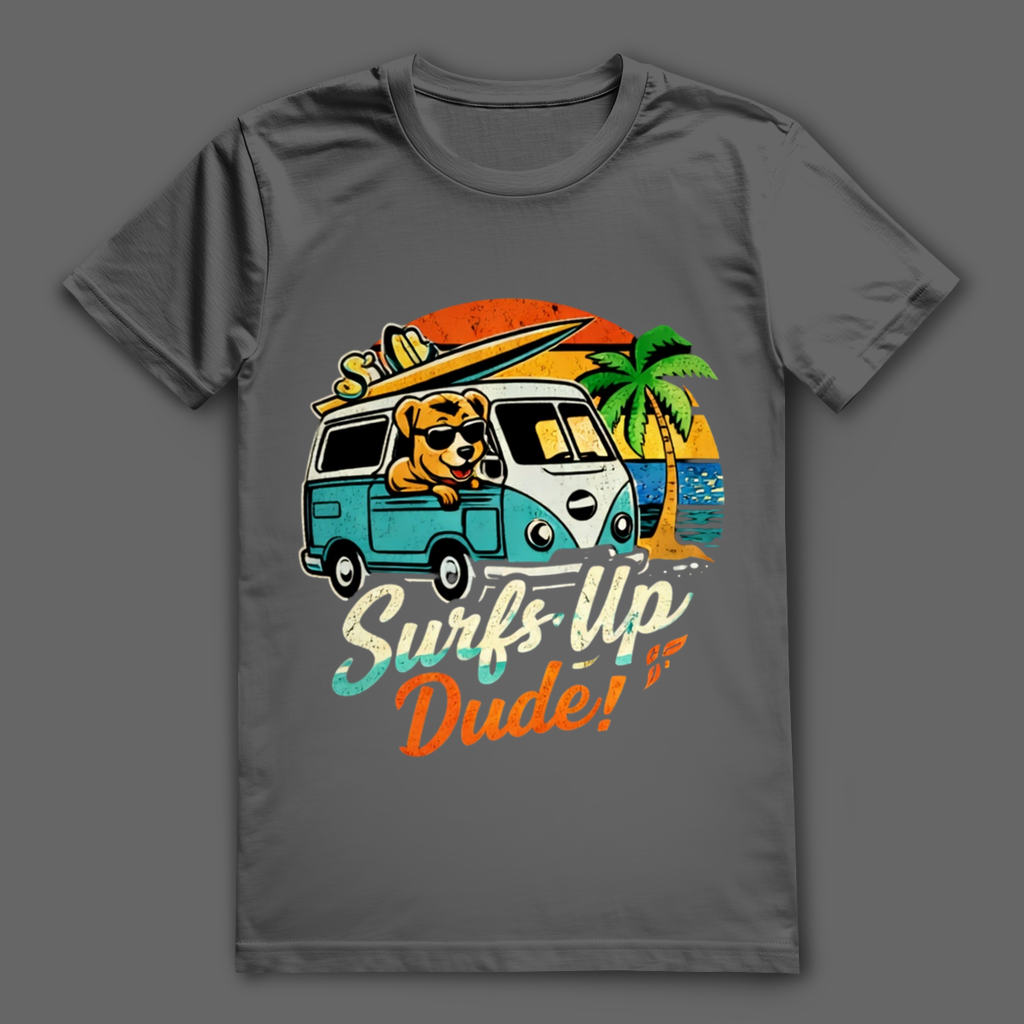 Surf’s Up Dude! T-Shirt – nachhaltiges Surfshirt aus Bio-Baumwolle