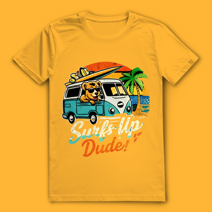 Surf’s Up Dude! T-Shirt – nachhaltiges Surfshirt aus Bio-Baumwolle