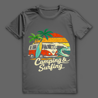 Camping & Surfing T-Shirt – nachhaltiges Surfshirt aus Bio-Baumwolle