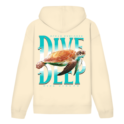 Dive Rise Strong Hoodie – nachhaltiger Ocean Explorer Hoodie mit Schildkröten-Print