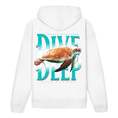 Dive Rise Strong Hoodie – nachhaltiger Ocean Explorer Hoodie mit Schildkröten-Print