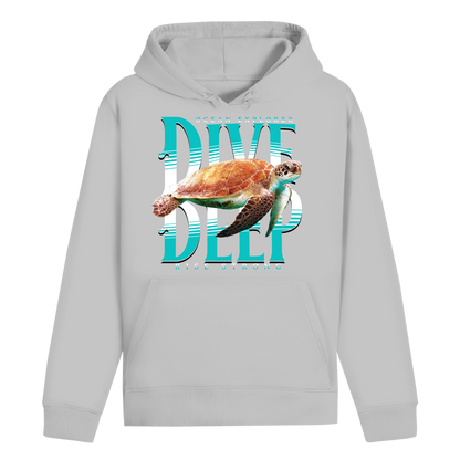 Dive Rise Strong Hoodie – nachhaltiger Ocean Explorer Hoodie mit Schildkröten-Print