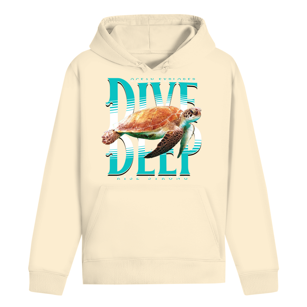Dive Rise Strong Hoodie – nachhaltiger Ocean Explorer Hoodie mit Schildkröten-Print