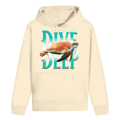Dive Rise Strong Hoodie – nachhaltiger Ocean Explorer Hoodie mit Schildkröten-Print