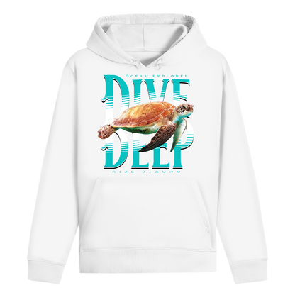Dive Rise Strong Hoodie – nachhaltiger Ocean Explorer Hoodie mit Schildkröten-Print