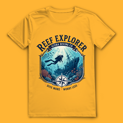 Reef Explorer T-Shirt – nachhaltiges Taucher Shirt mit Wrack-Design aus Bio-Baumwolle