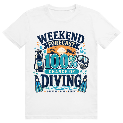 Weekend Forecast T-Shirt – nachhaltiges Taucher Shirt mit 100% Diving Design