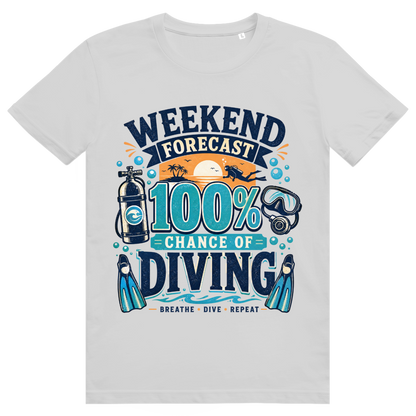 Weekend Forecast T-Shirt – nachhaltiges Taucher Shirt mit 100% Diving Design