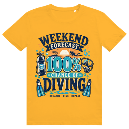 Weekend Forecast T-Shirt – nachhaltiges Taucher Shirt mit 100% Diving Design