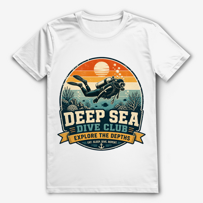 Deep Sea Dive Club T-Shirt – nachhaltiges Taucher Shirt mit Vintage Diving Design
