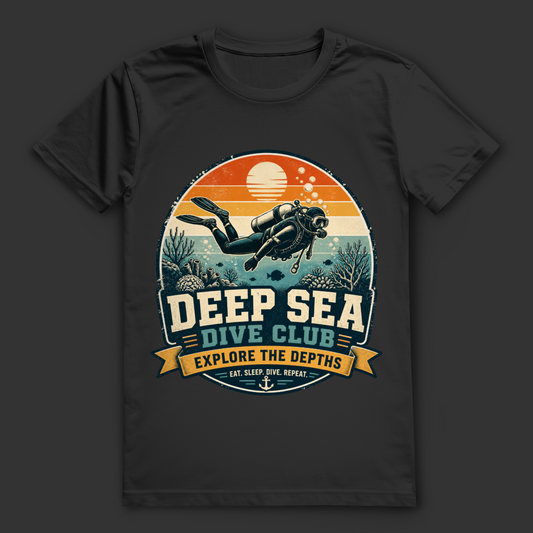 Deep Sea Dive Club T-Shirt – nachhaltiges Taucher Shirt mit Vintage Diving Design