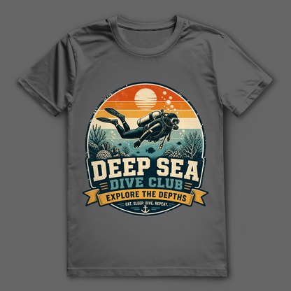 Deep Sea Dive Club T-Shirt – nachhaltiges Taucher Shirt mit Vintage Diving Design