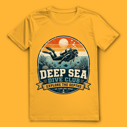 Deep Sea Dive Club T-Shirt – nachhaltiges Taucher Shirt mit Vintage Diving Design