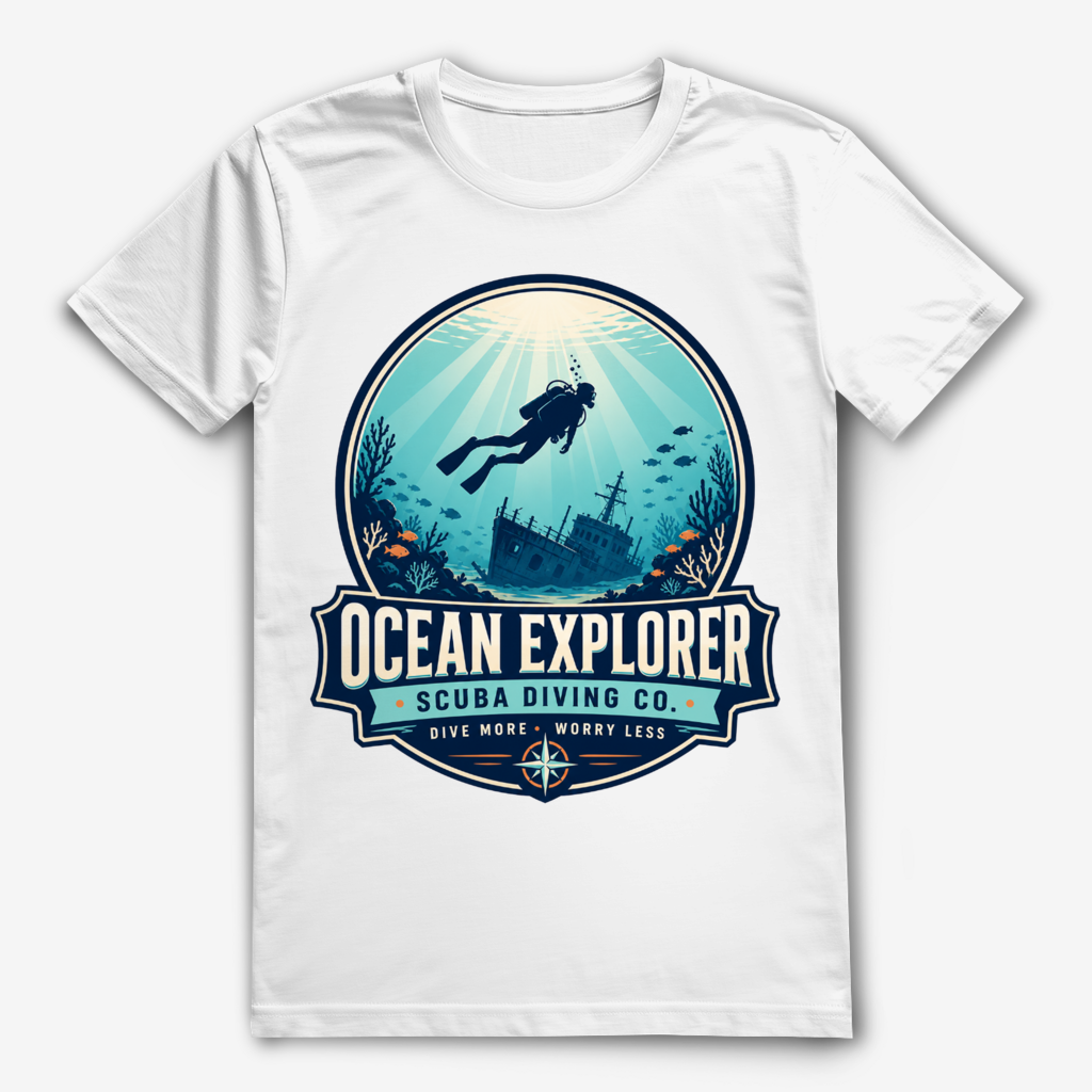 Ocean Explorer T-Shirt – nachhaltiges Taucher Shirt mit Wrack Design