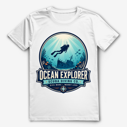 Ocean Explorer T-Shirt – nachhaltiges Taucher Shirt mit Wrack Design