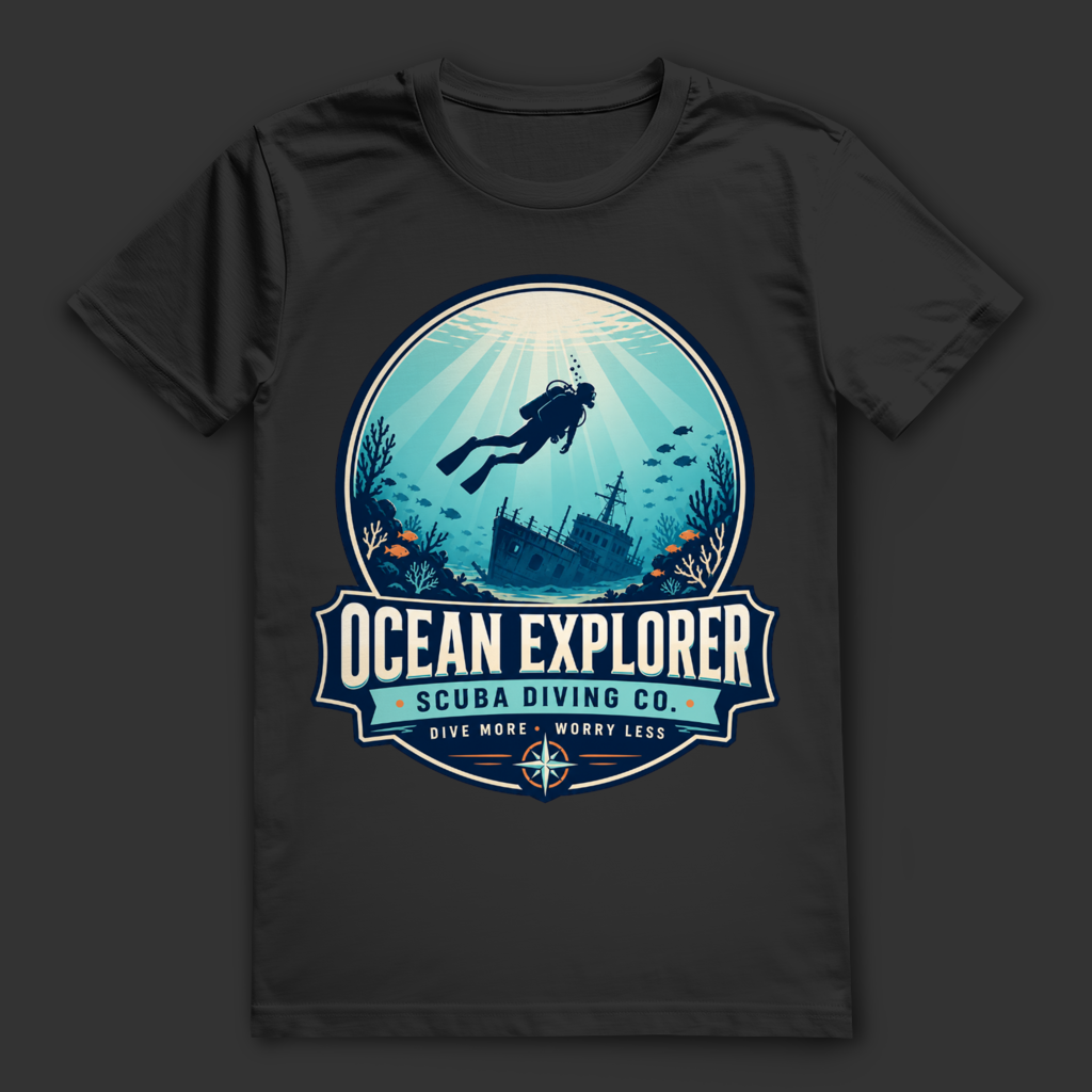 Ocean Explorer T-Shirt – nachhaltiges Taucher Shirt mit Wrack Design