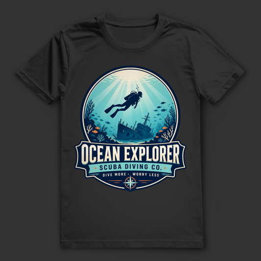 Ocean Explorer T-Shirt – nachhaltiges Taucher Shirt mit Wrack Design