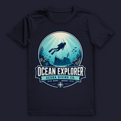 Ocean Explorer T-Shirt – nachhaltiges Taucher Shirt mit Wrack Design