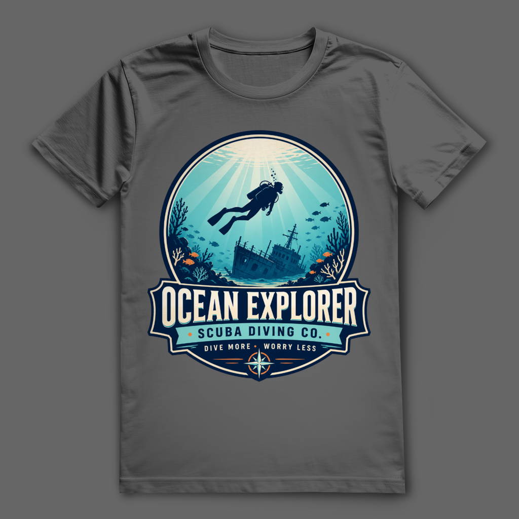 Ocean Explorer T-Shirt – nachhaltiges Taucher Shirt mit Wrack Design
