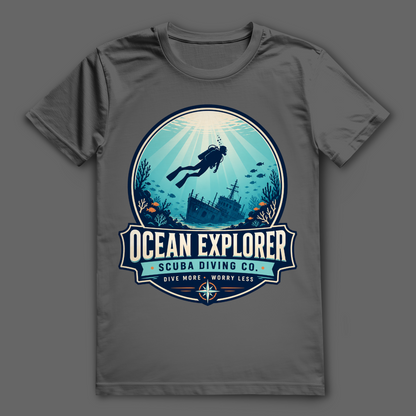 Ocean Explorer T-Shirt – nachhaltiges Taucher Shirt mit Wrack Design