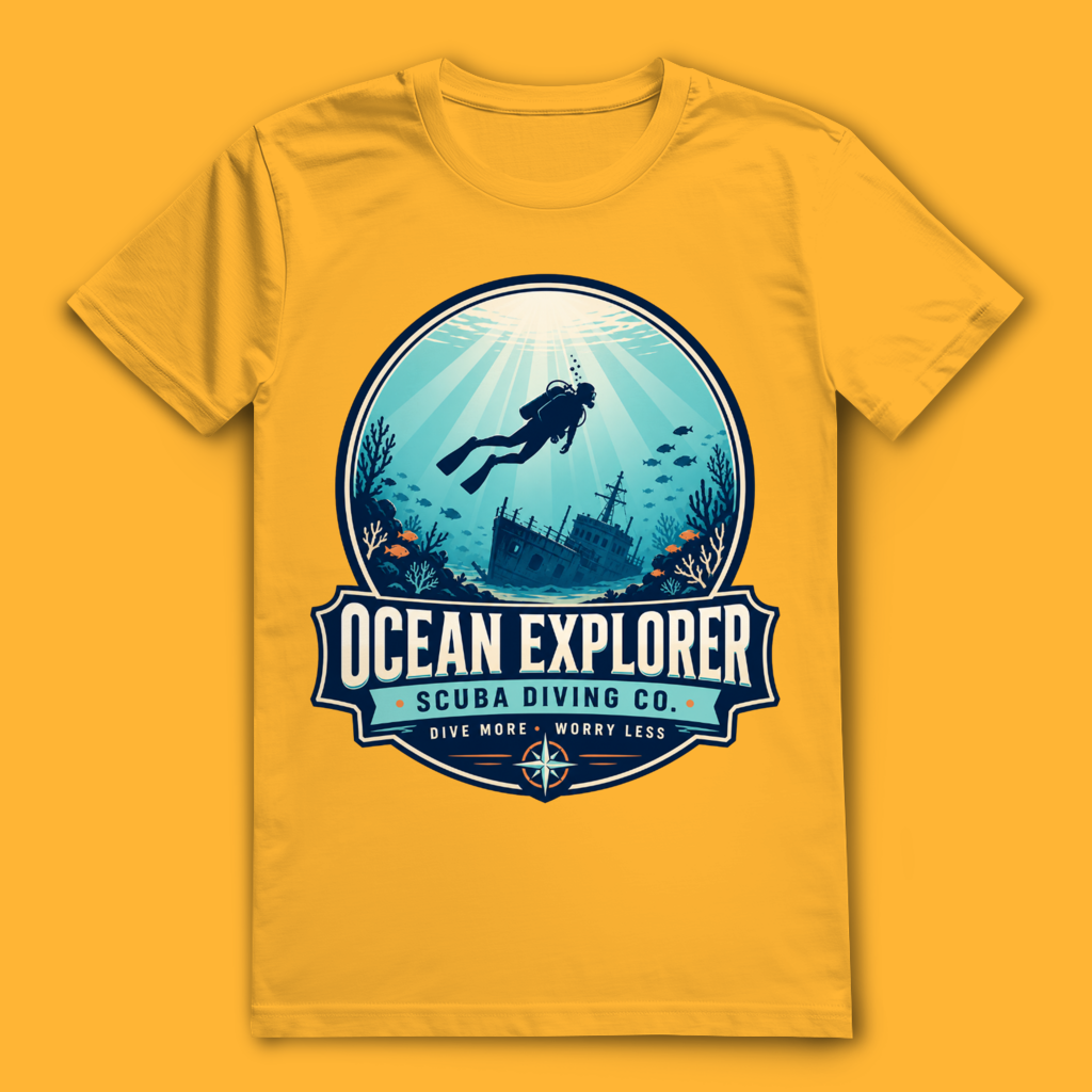 Ocean Explorer T-Shirt – nachhaltiges Taucher Shirt mit Wrack Design