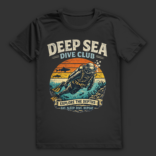 Deep Sea Dive Club T-Shirt – nachhaltiges Taucher Shirt mit Retro Design