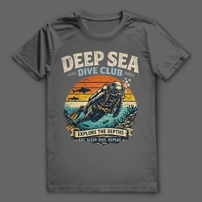 Deep Sea Dive Club T-Shirt – nachhaltiges Taucher Shirt mit Retro Design