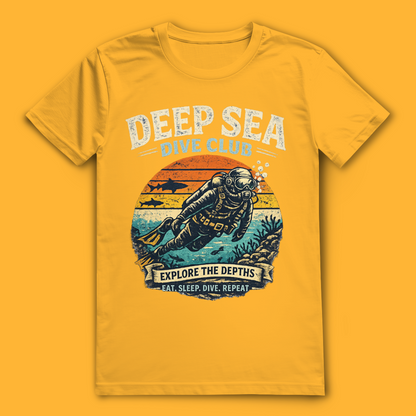 Deep Sea Dive Club T-Shirt – nachhaltiges Taucher Shirt mit Retro Design