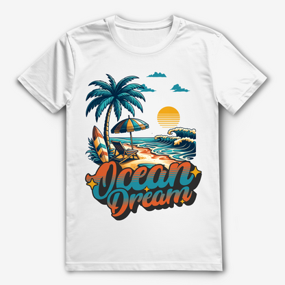 Strand T-Shirt | Ocean Dream Shirt für Meerliebhaber | Sommer Shirt mit Surf Motiv | Geschenk für Wasserfans