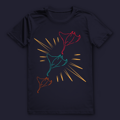 Manta T-Shirt | Rochen Shirt für Taucher & Meerliebhaber | Unterwasser Motiv Shirt | Geschenk für Wasserfans