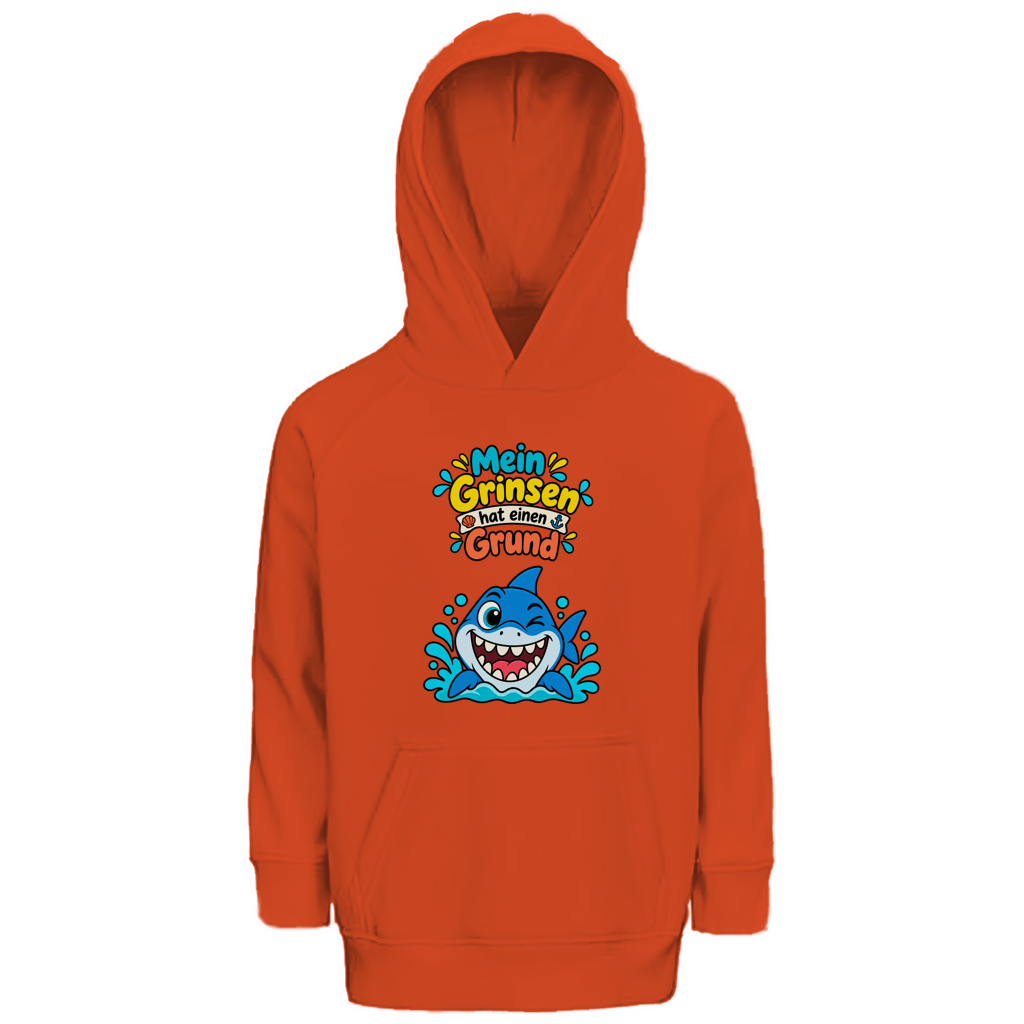 Hai-Grinsen Kinder Hoodie
