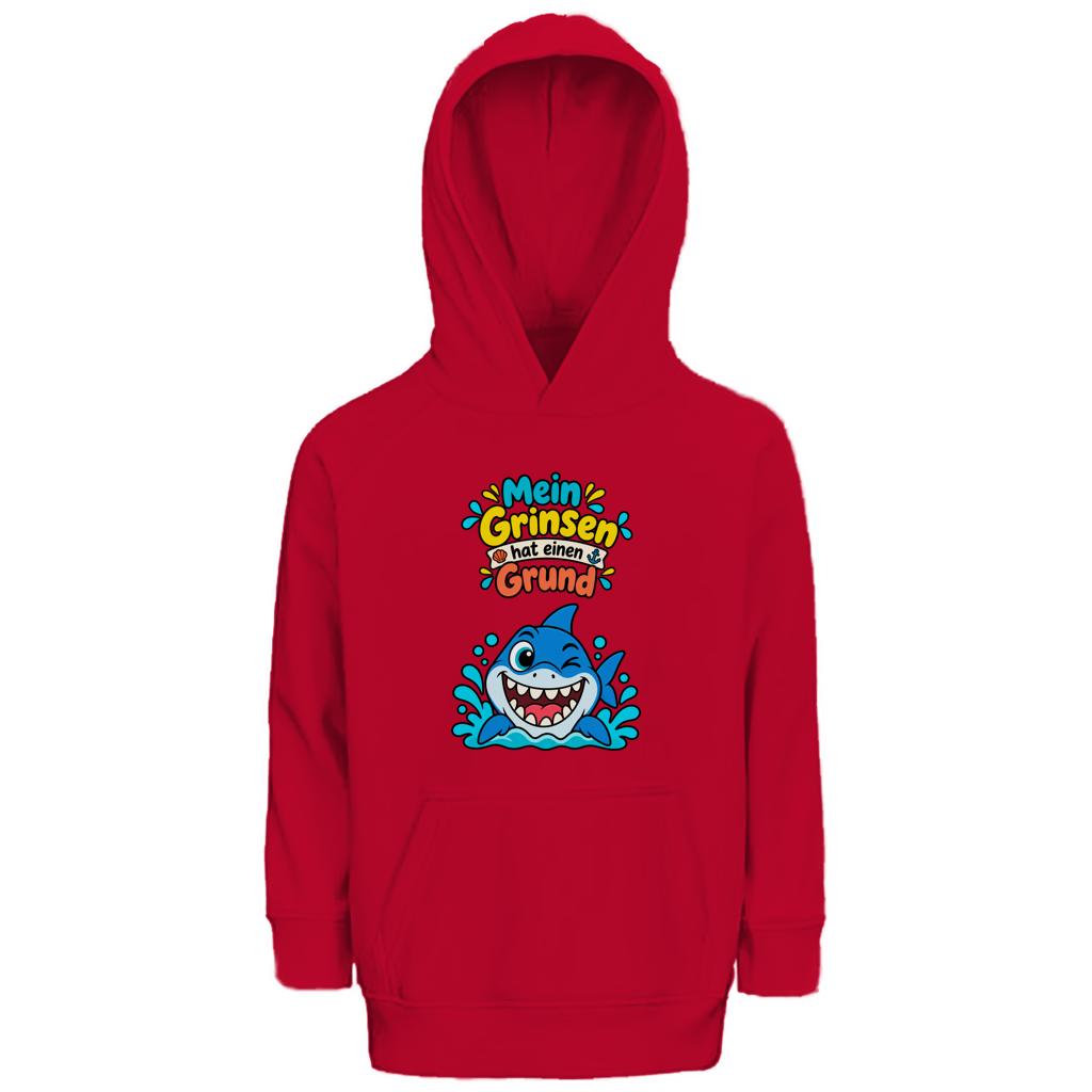 Hai-Grinsen Kinder Hoodie