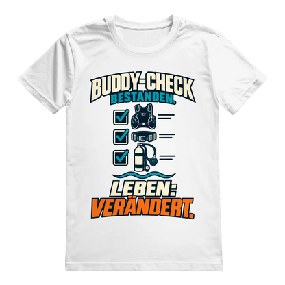 Buddy-Check Bestanden T-Shirt – Checklisten Statement Shirt