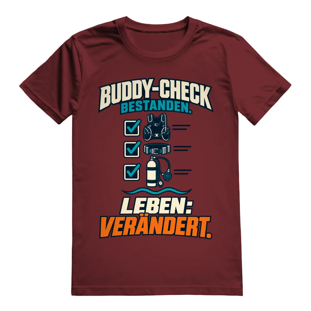 Buddy-Check Bestanden T-Shirt – Checklisten Statement Shirt