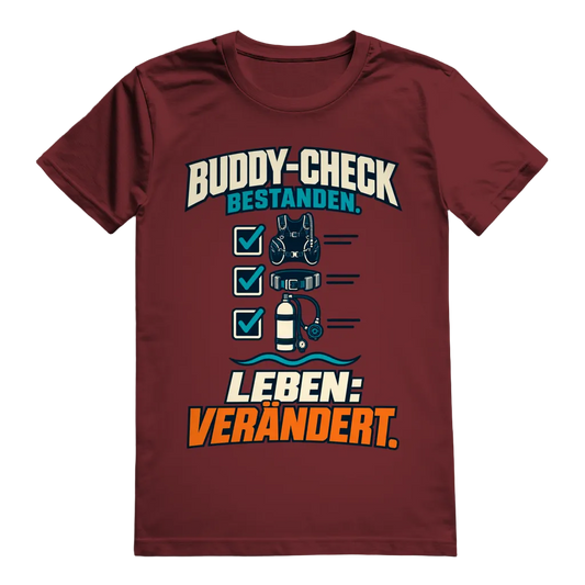 Buddy-Check Bestanden T-Shirt – Checklisten Statement Shirt