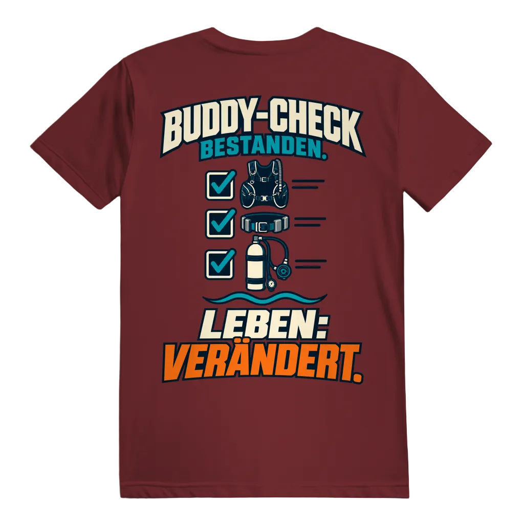 Buddy-Check Bestanden T-Shirt – Checklisten Statement Shirt