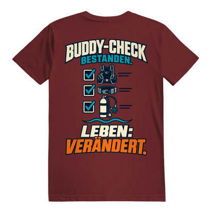 Buddy-Check Bestanden T-Shirt – Checklisten Statement Shirt
