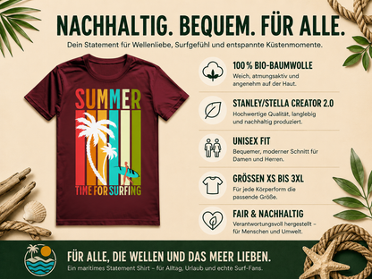 Surf T-Shirt | Sommer Shirt für Surfer & Meerliebhaber | Time for Surfing Shirt | Geschenk für Wasserfans